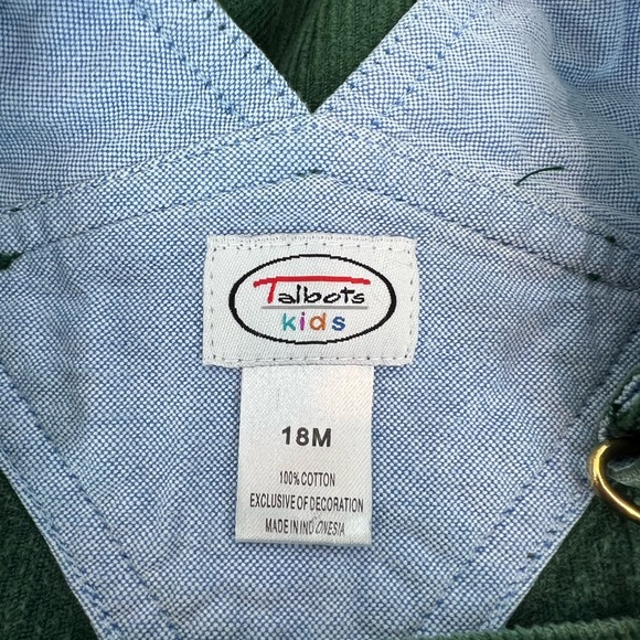 Talbots Kids Y2K Green Corduroy Overalls Airplane Size 18M - Picture 4 of 4